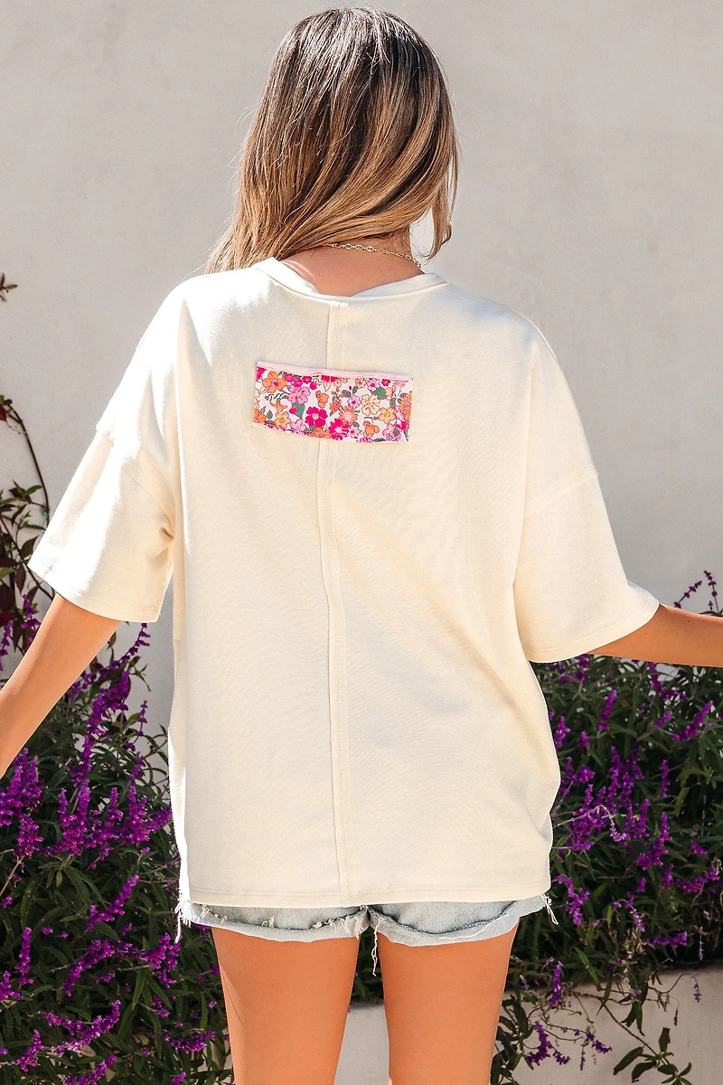 Threaded Pear Women's Poppy Big Flower Oversize Tee