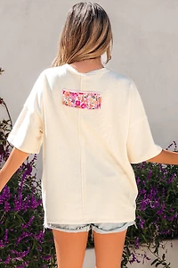 Threaded Pear Women's Poppy Big Flower Oversize Tee