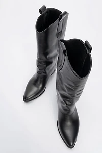 Forever & Always Womens Teodora Leather Block Heel Boots