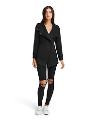 Belle & Bloom Womens Bad Girl Wool Blend Moto Coat