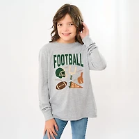 The Juniper Shop - Youth Long Sleeve Graphic T-Shirt Football Green Icons