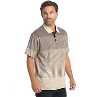 Gioberti Men's Pin Stripe Short Sleeve Polo w/ Chest Pocket