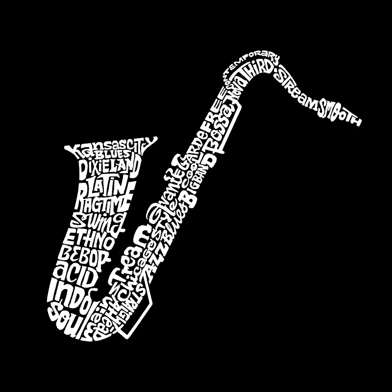 LA Pop Art Men's Word T-Shirt - Sax