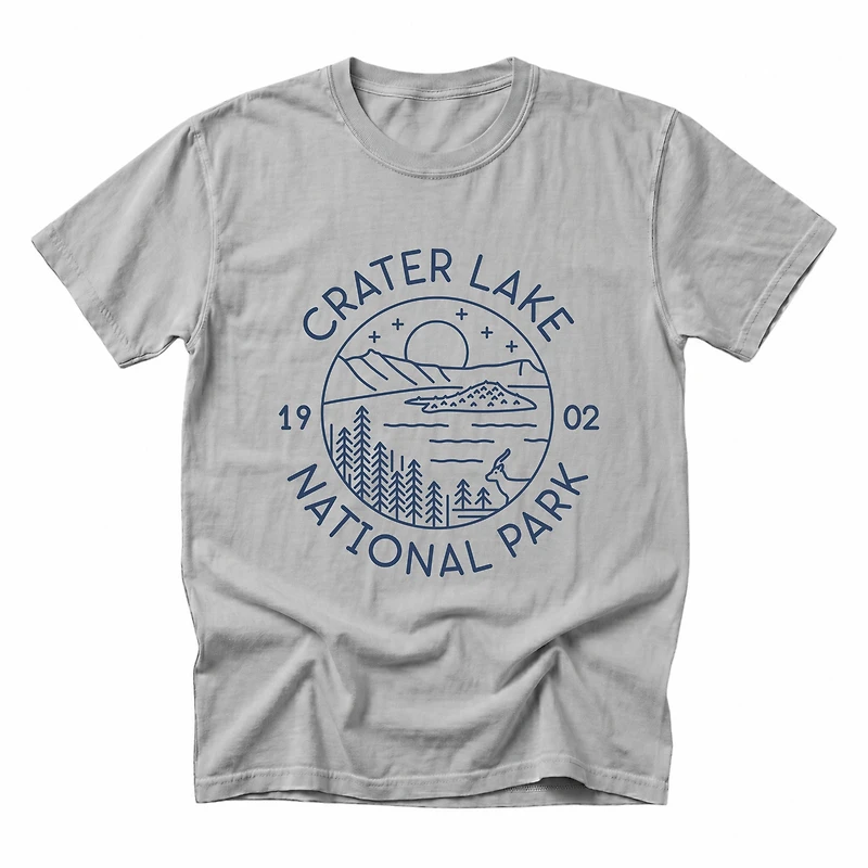 Simply Sage Market - Crater Lake National Park Men's Garment Dyed Graphic T-Shirt