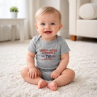 The Juniper Shop - Liberty Justice Freedom 250 Year Baby Short Sleeve Graphic Bodysuit