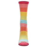 MeMoi Multicolor Stripe Splash Bamboo Blend Crew Socks