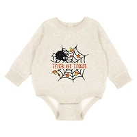 The Juniper Shop - Infant Fleece BodySuit Trick or Treat Spiderweb Glitter
