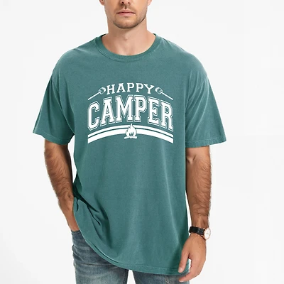 Simply Sage Market - Happy Camper Fire Men's Garment Dyed Graphic T-Shirt