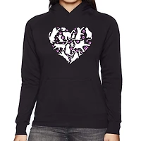 LA Pop Art Cat Heart - Women's Word Hooded Sweatshirt