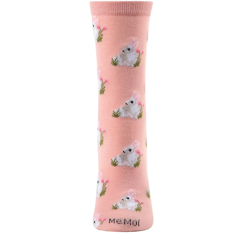 MeMoi Rabbits Bamboo Blend Crew Socks