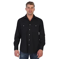 Gioberti Men's Solid Long Sleeve Western Shirt with Pearl Snap-on Buttons