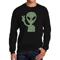 LA Pop Art Peace Alien - Men's Word Crew Sweatshirt