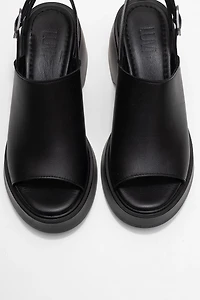 Forever & Always Womens Power Leather Platform Wedge Sandalss