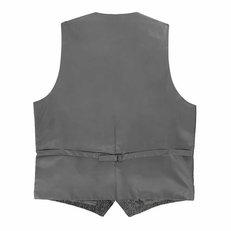 Gioberti Men's 5 Button Slim Fit Formal Herringbone Tweed Suit Vest