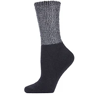 MeMoi Women's Mod Net Lamb Two-Tone Crew Socks