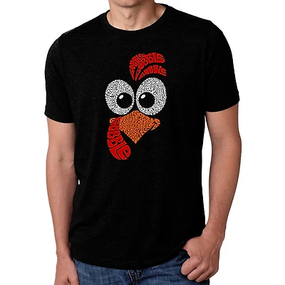LA Pop Art Men's Cotton/Poly Blend Word T-Shirt - Turkey Face