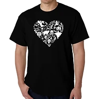 LA Pop Art Men's Halloween Heart Word T-Shirt