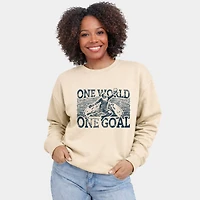 Simply Sage Market - One World, Goal Soccer  Women's Graphic Sweatshirt