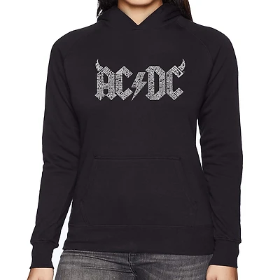 LA Pop Art ACDC - Women's Word Hooded Sweatshirt