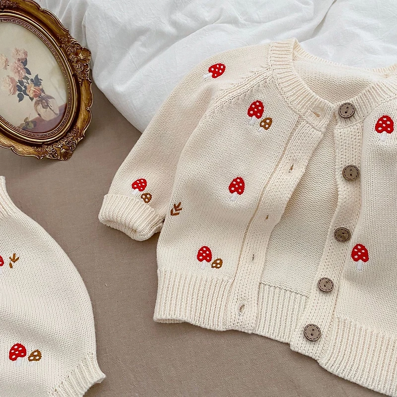 MyKids-USA Baby Girl Embroidered Pattern Cardigan