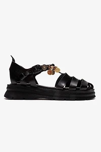 Forever & Always Womens Solis Leather Beaded Sandals
