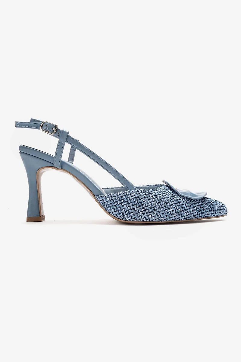 Prologue Shoes Womens Levia Woven Pointed Toe Slingback Pump