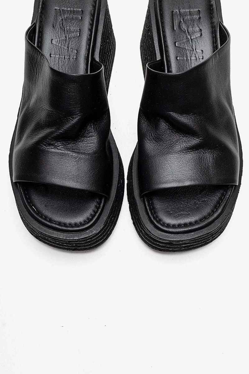Forever & Always Womens Marc Leather Wedge Sandals