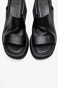 Forever & Always Womens Marc Leather Wedge Sandals