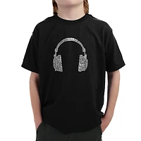 LA Pop Art Boy's Word T-shirt - Headphones