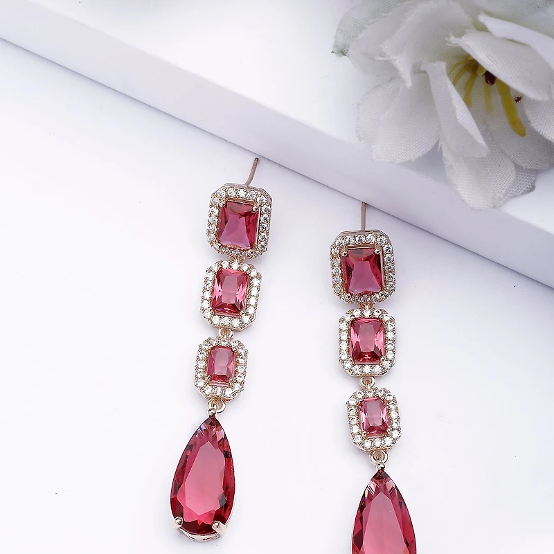 AGP PARIS Womens Geometric Drop Earrings