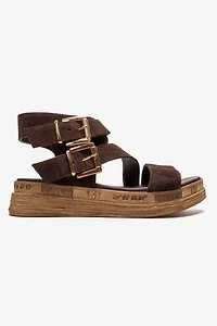 Forever & Always Womens Lorentis Leather Double Buckle Sandals
