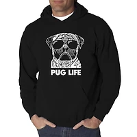LA Pop Art Pug Life - Men's Word Hooded Sweatshirt