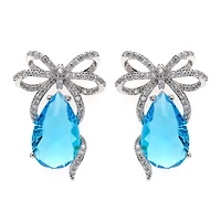 AGP PARIS Womens Charming Light Blue Drop Earrings