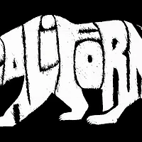 LA Pop Art Men's Cotton-Poly Word T-Shirt - California Bear