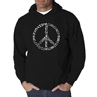 LA Pop Art Different Faiths peace sign - Men's Word Hooded Sweatshirt