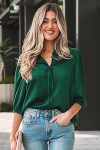 Threaded Pear Women's Gwendolyn 3 4 Sleeve Blouse
