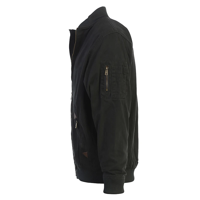 Gioberti Men's 100% Cotton Sportwear Full Zipper Twill Bomber Jacket