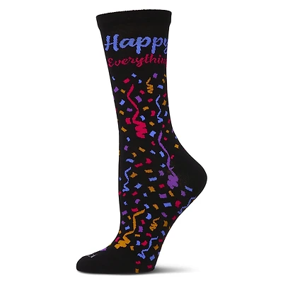 MeMoi Women's "Happy Everything" Rayon from Bamboo Blend Crew Socks