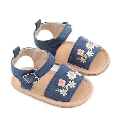 Laurenza's Baby Girls Floral Embroidered Sandals
