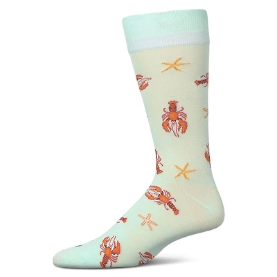 MeMoi Men's Lobster Rayon From Bamboo Crew Socks