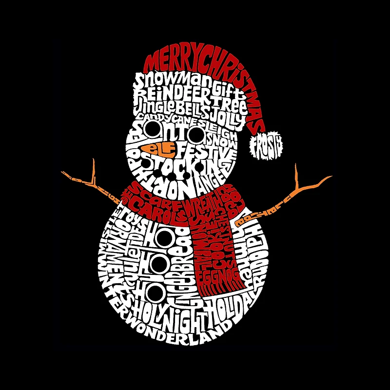 LA Pop Art Men's Word T‑Shirt - Christmas Snowman