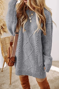 Threaded Pear Women's Adalee Shoulder Loose Fit Sweater