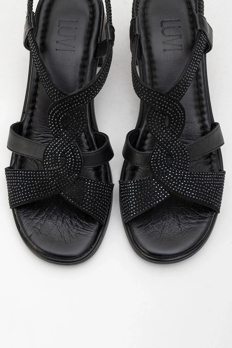 Forever & Always Womens Dolen Leather Chunky Sandal