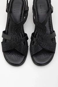 Forever & Always Womens Dolen Leather Chunky Sandal