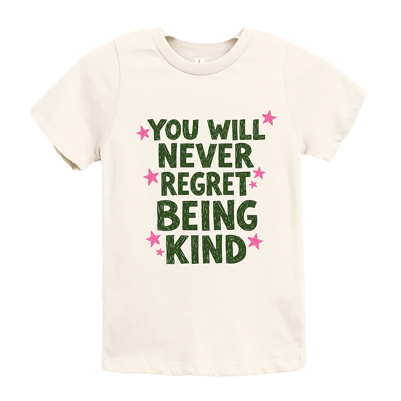 The Juniper Shop - You Will Never Regret Being Kind Green Youth Short Sleeve Graphic T-Shirt