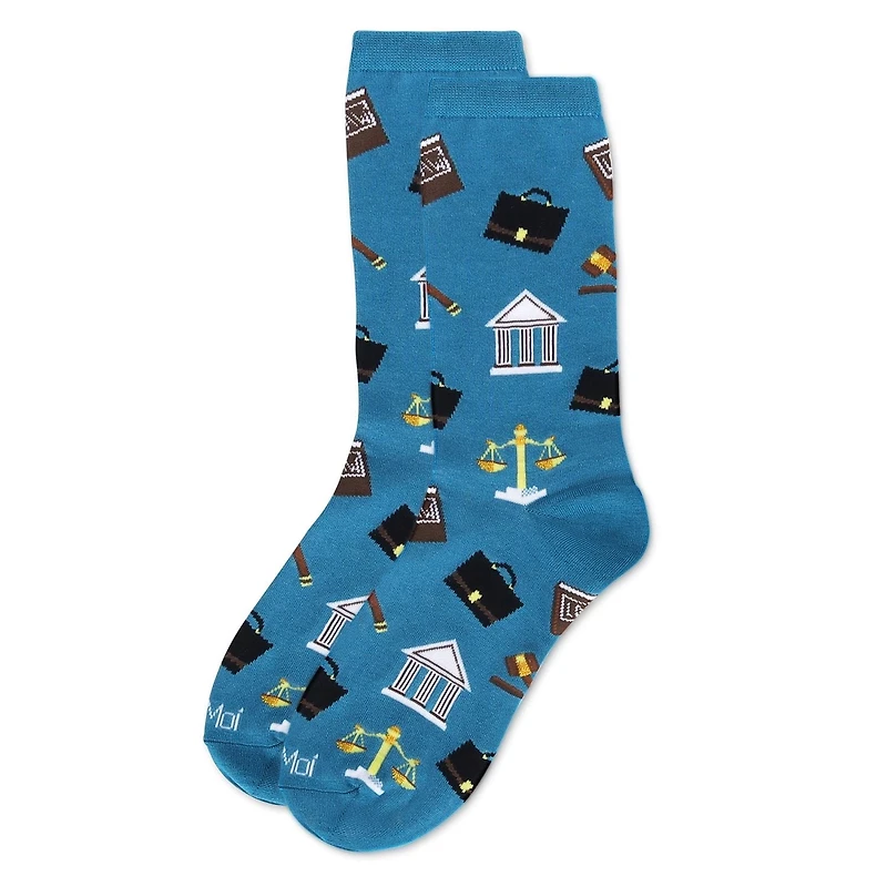 MeMoi Women's Law N Order Bamboo Crew Socks