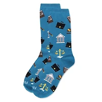 MeMoi Women's Law N Order Bamboo Crew Socks