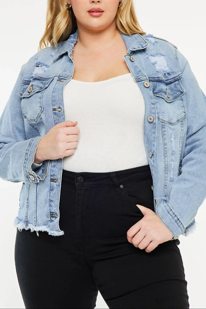 KanCan Women's Plus Denim Jacket Loren
