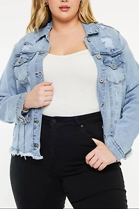 KanCan Women's Plus Denim Jacket Loren