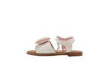 bebe Girl's Fashion Sandals with Puffy Bow and Charm Accent